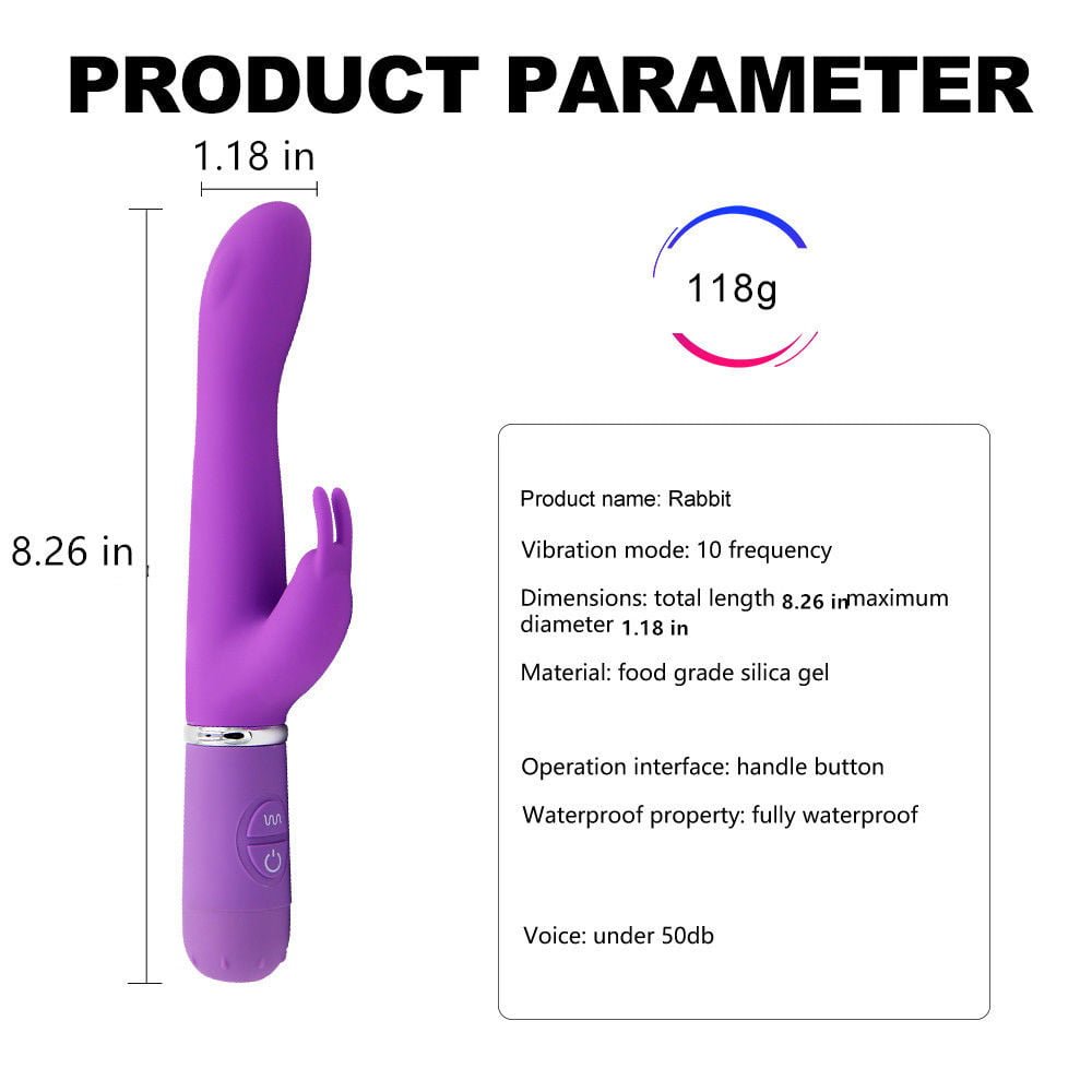 10 Speed Rabbit Double Vibrating Vibrator Purple