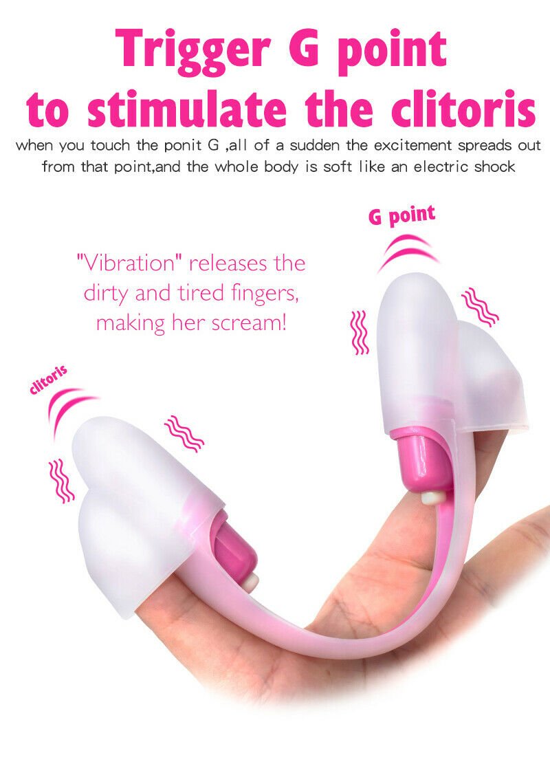 Finger Vibrator Double G-Spot Massager Vibrating Dildo Adult Sex Toy 