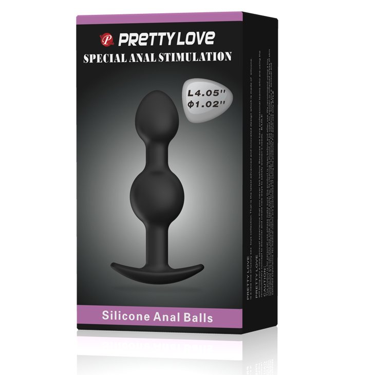 Heavy Balls Silicone Butt Plug In Black