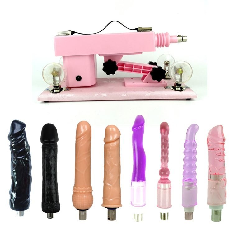 Pink Sex Machine with 8 Dildos for Men and Women Masturbator