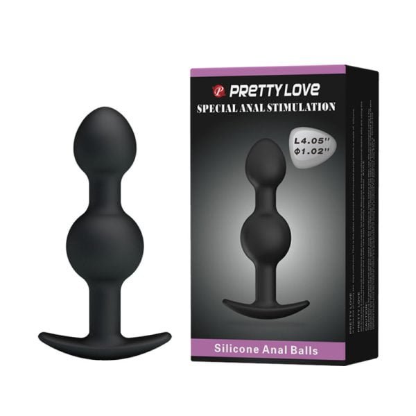 Heavy Balls Silicone Butt Plug In Black