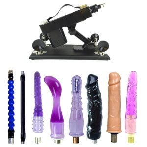 Black Sex Machine with 6 Dildos for Women Masturbator