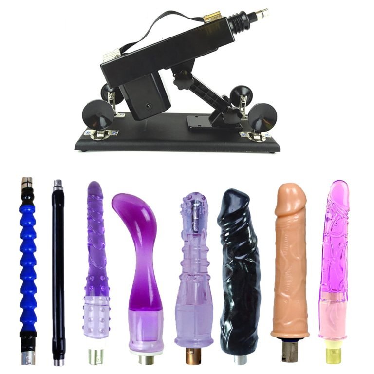 Black Sex Machine with 6 Dildos for Women Masturbator