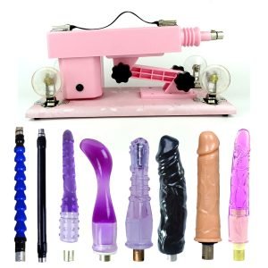 Pink Sex Machine with 6 Dildos for Women Masturbator