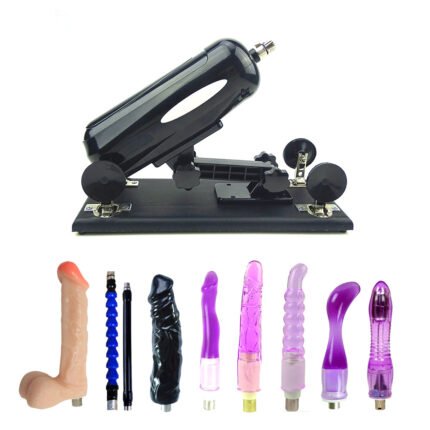 Automatic Black Sex Machine with Attachment