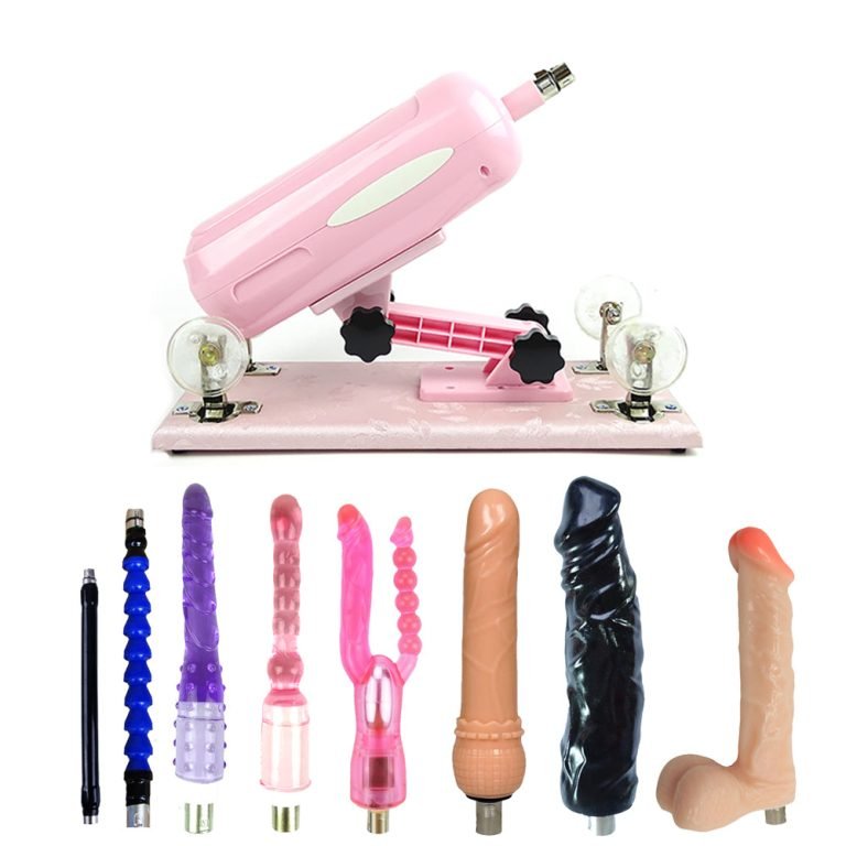 Electric Pink Sex Machines with 6 Dildo