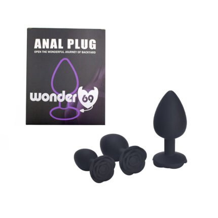 3pcs Rose Silicone Anal Plug Set