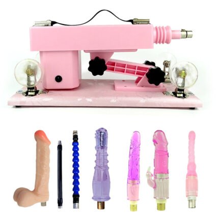 Adjustable Speed Sex Machine Pink with 5 Dildos