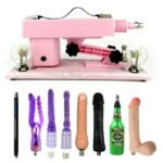 Women Pink Sex Machine with 8 Dildos