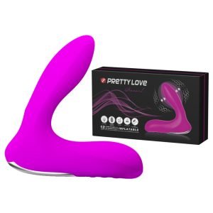 12-Function Vibrations Inflatable USB Rechargeable Anal Vibrator In Purple