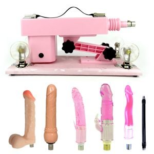 Pink Automatic Sex Machines with 5 Dildo