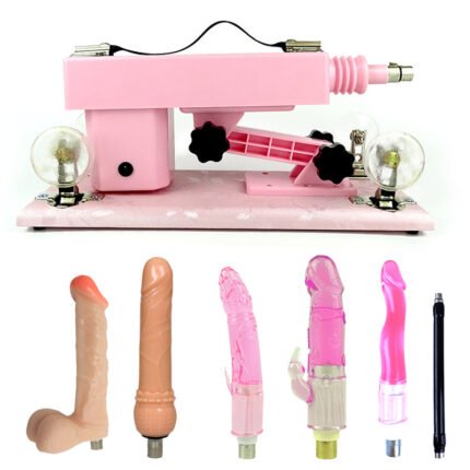 Pink Automatic Sex Machines with 5 Dildo