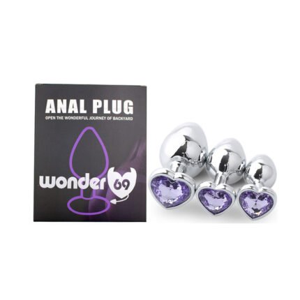 3pcs Diamond Butt Plug Anal Plug (Heart Shape)