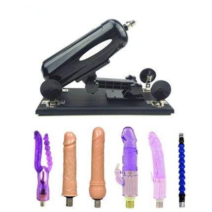 Powerful Sex Machine Black with 5 Dildo