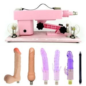 Pink Adjustable And Portable Sex Machines Set