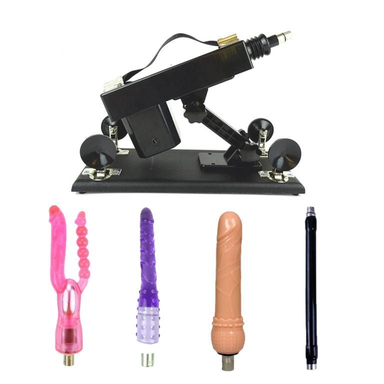 Women Black Sex Machine with 3 Dildos