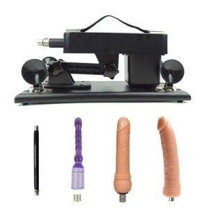Black Sex Machine with 3 Dildo and Extension Tube