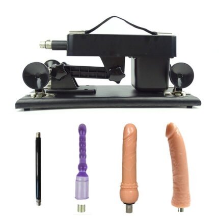 Black Sex Machine with 3 Dildo and Extension Tube