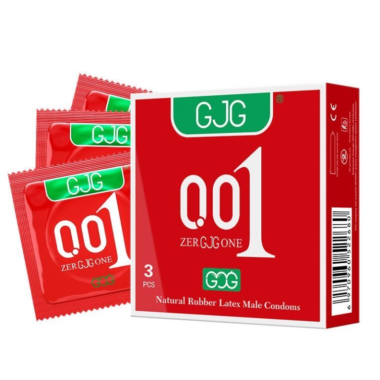 GJG 001 Series Ultra-Thin Zero Distance Natural Latex Rubber Condoms 3PCS