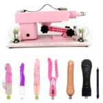 Pink Sex Machine with 5 Dildos and Masturbation