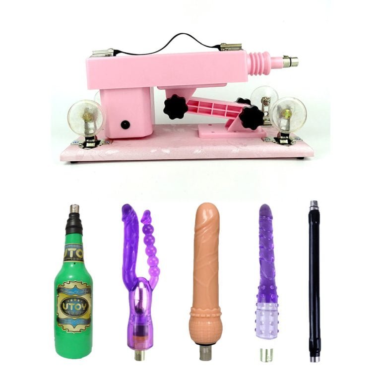 Pink Sex Machine with Anal Attachment for Men and Women