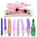 Pink Sex Machine with 6 Dildos and 1 Masturbation Cup