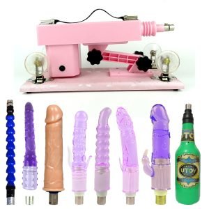 Pink Sex Machine with 6 Dildos and 1 Masturbation Cup