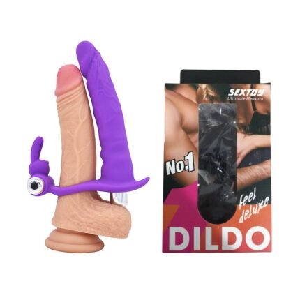 Vibrating Rabbit Cock Ring Double Penetration Dildos