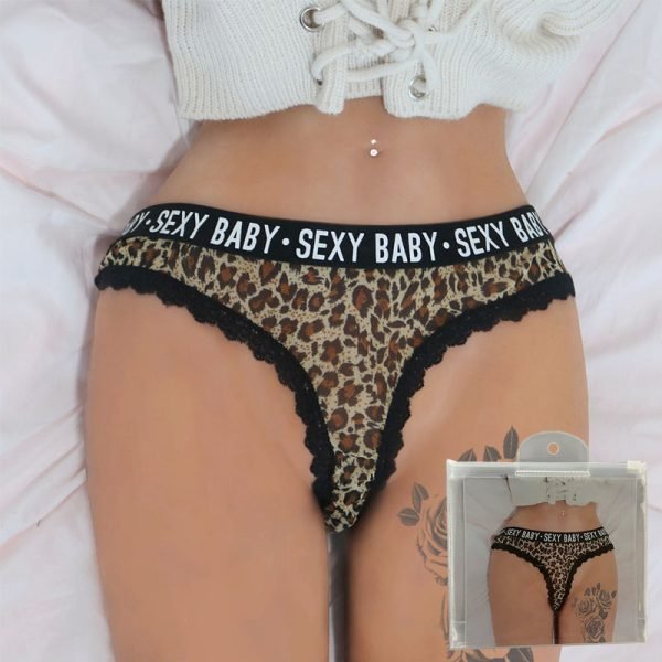 Sexy Leopard Gauze Perspective T Panties