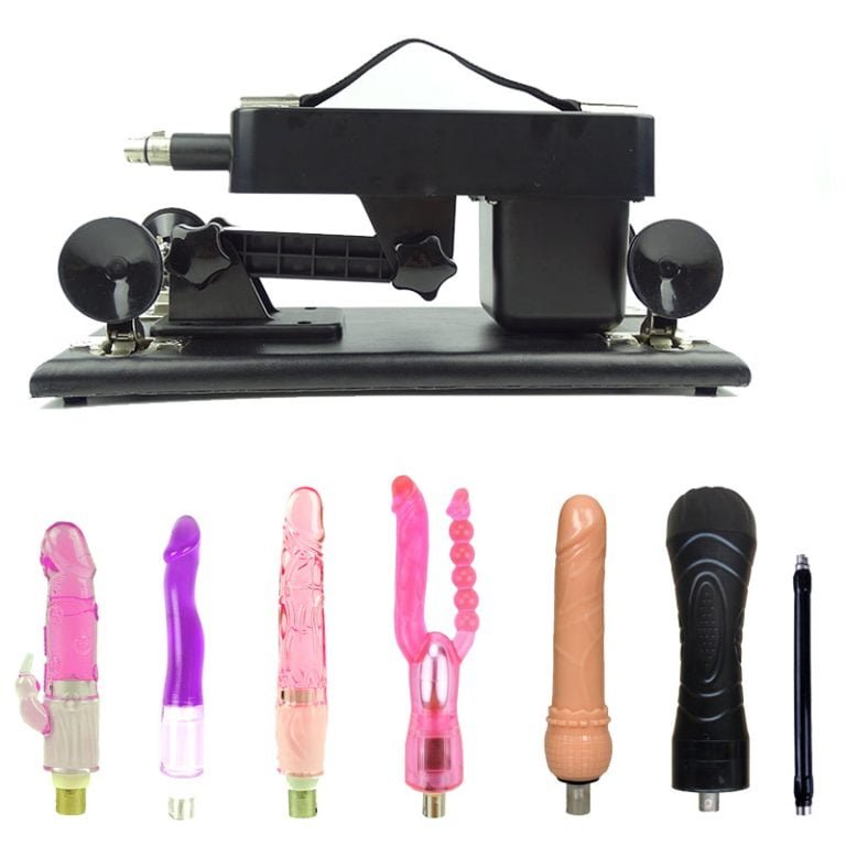 Black Sex Machine with 5 Dildos and Masturbation