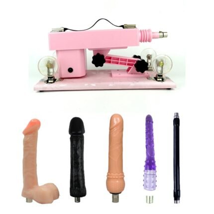 Pink Sex Machine with 4 Dildos for Women