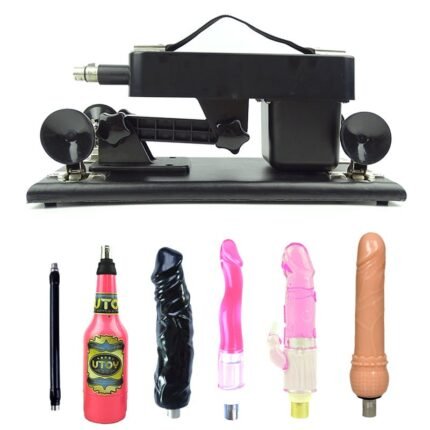 Electric Black Sex Machines with 4 Dildo