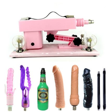 Automatic Pink Sex Machines with 6 Attachment