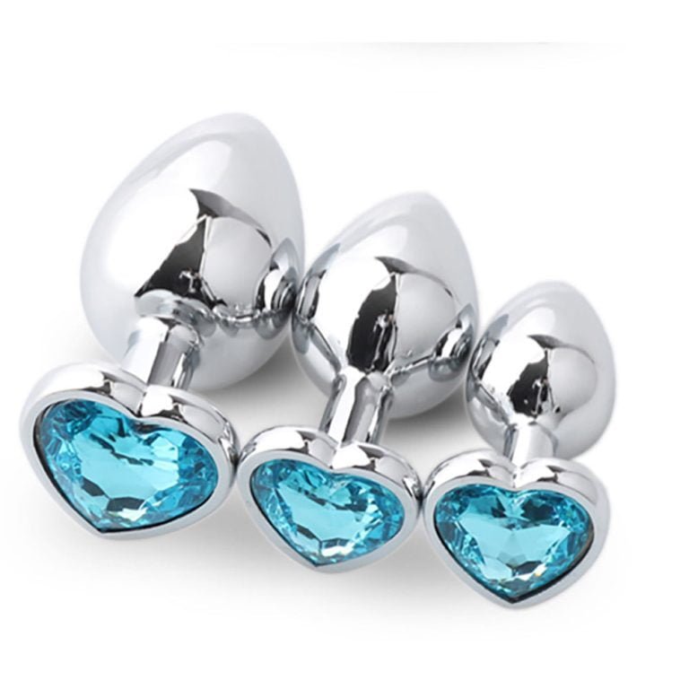 Heart-shaped metal vestibule anal butt plug