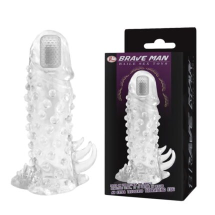 Vibrating Brave Man Crystal Sleeve In Clear