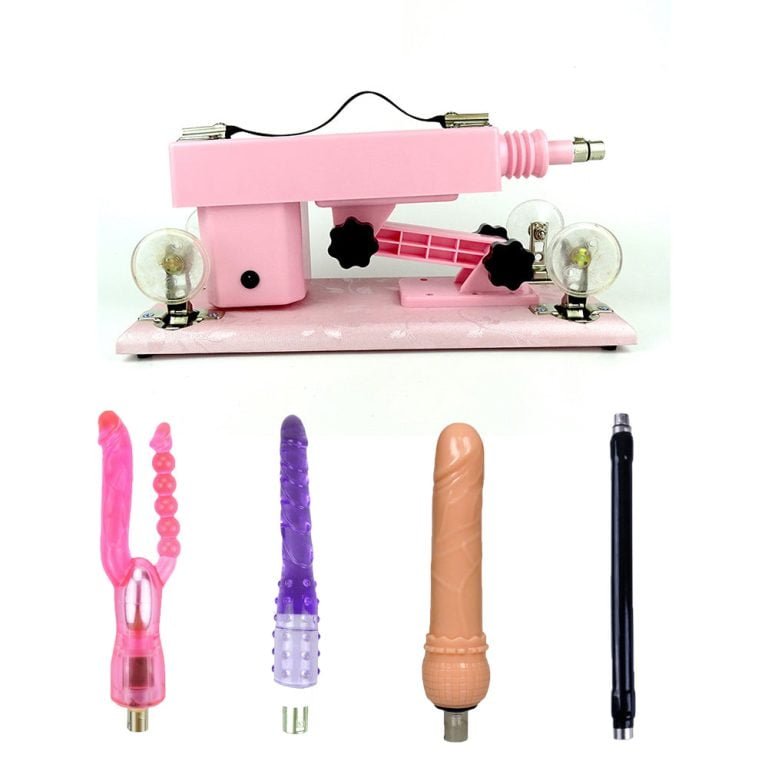 Women Pink Sex Machine with 3 Dildos