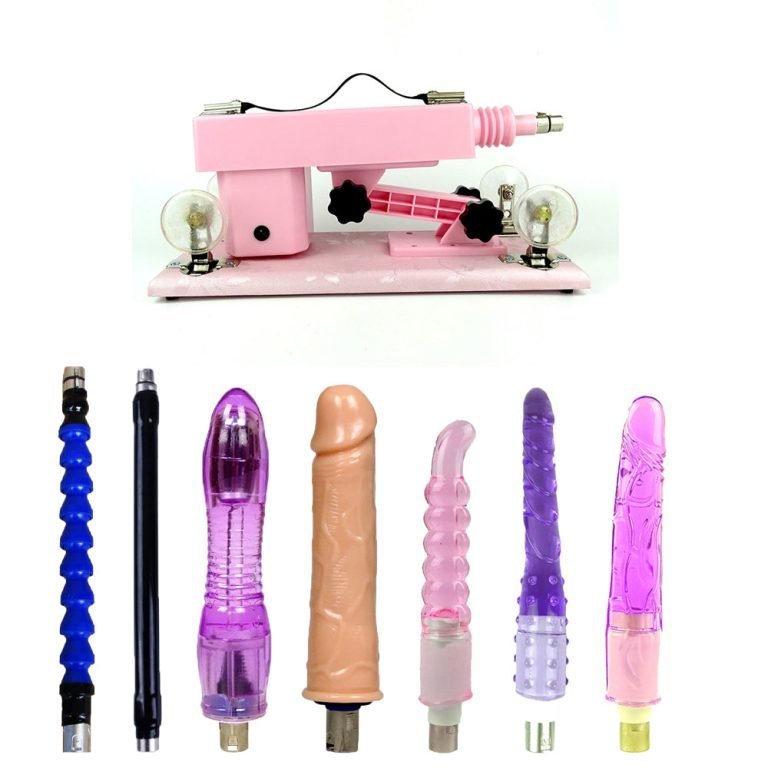 Pink Sex Machine with 5 Dildos for Women