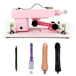 Women Pink Sex Machine with 3 Dildo
