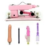 Double Penetration Pink Sex Machines with Attachments