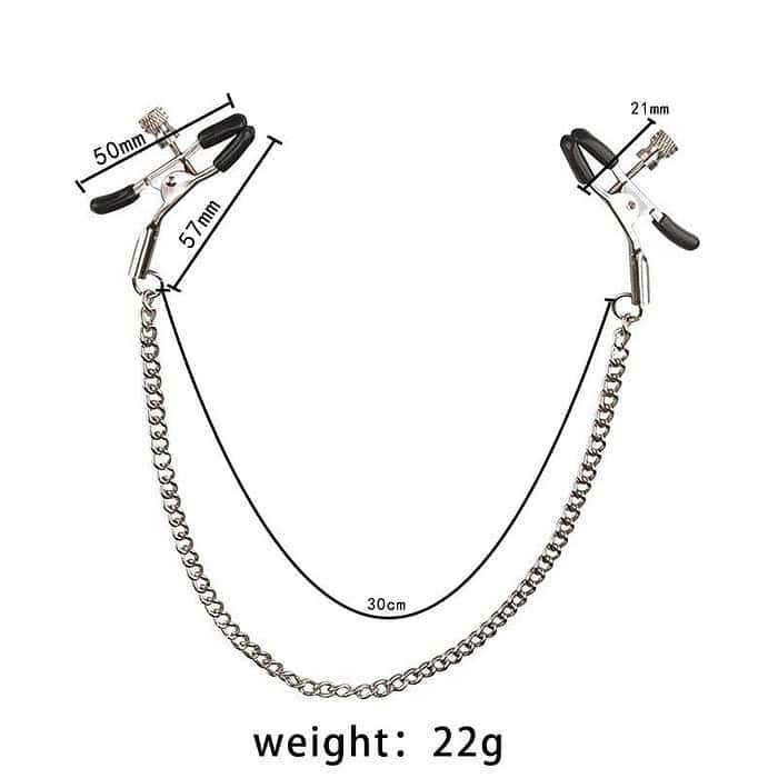 Smooth Slick Nipple Clamps Metal Chain - Image 18