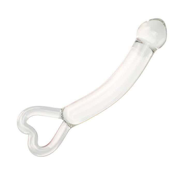 Peach Heart Clear Glass Anal Plug - Image 2