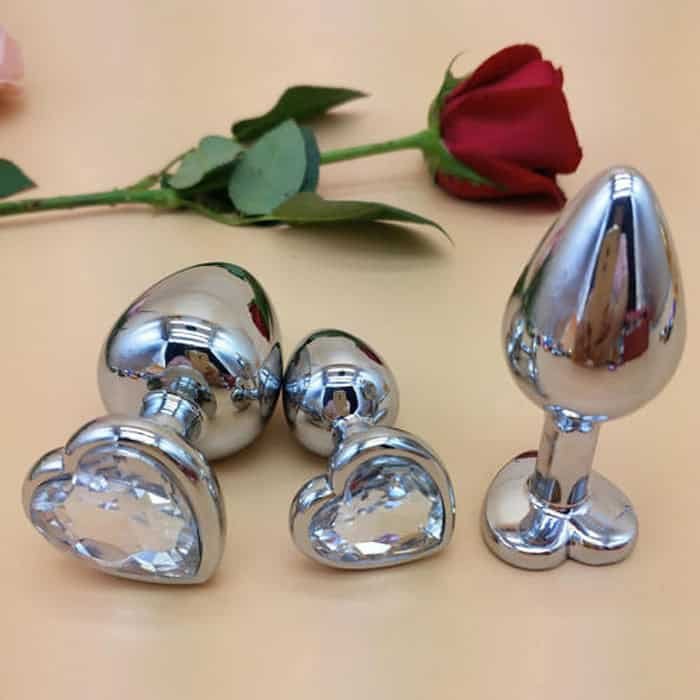 3pcs Diamond Butt Plug Anal Plug (Heart Shape) - Image 7