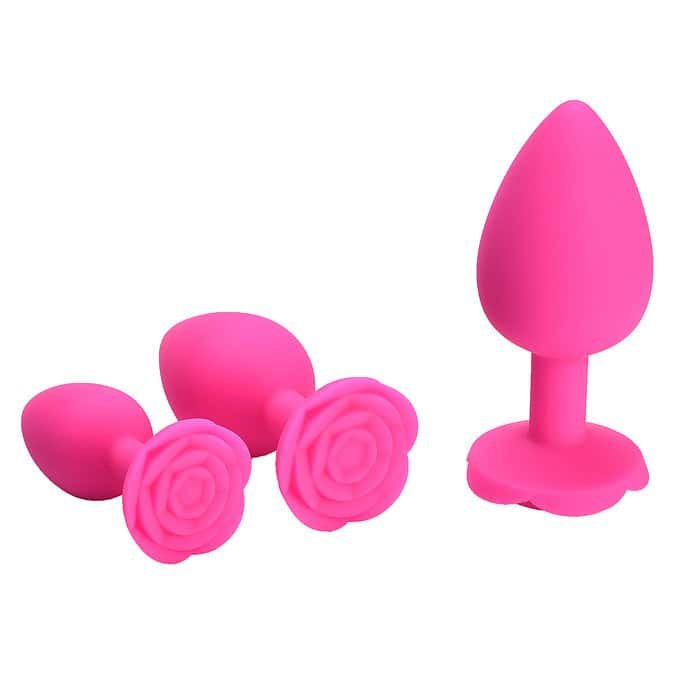 3pcs Rose Silicone Anal Plug Set - Image 5