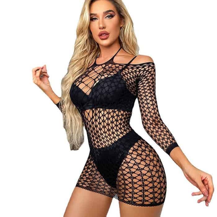 Star Hole Wrap Hip Dress - Image 3