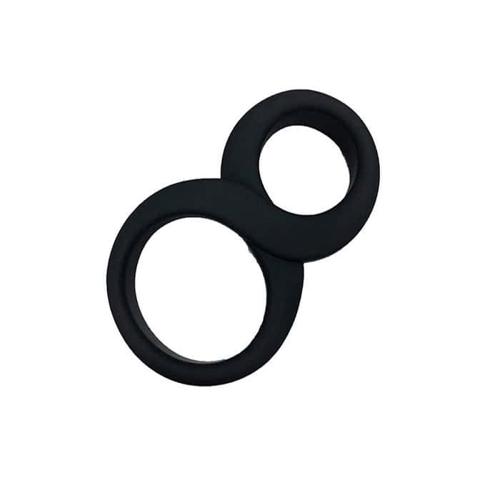 8  Silicone Delay Dual Ring Cock Ring - Image 2