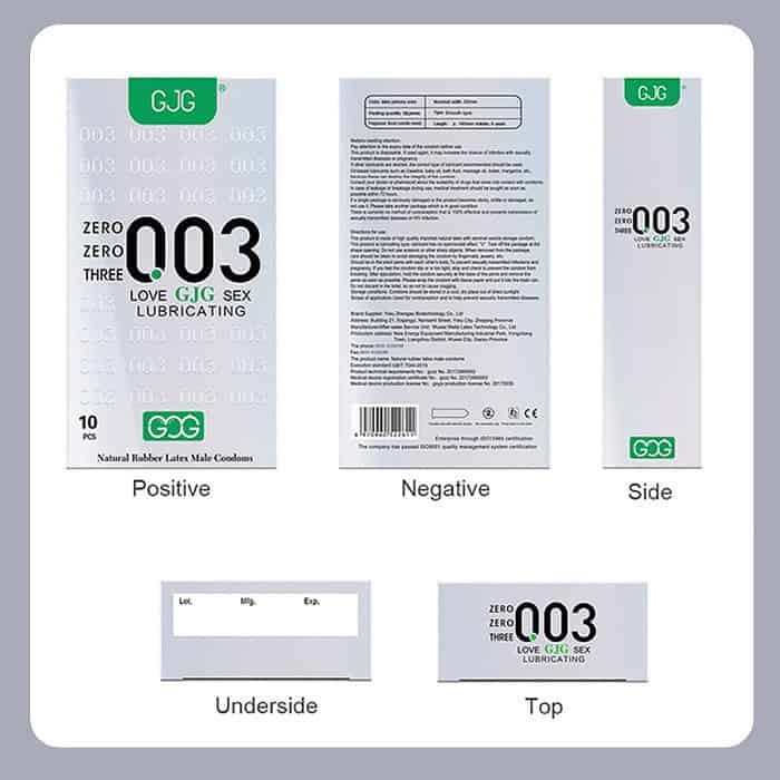 GJG 003 Series Ultra-Thin Zero Distance Natural Latex Rubber Condoms Silver 10PCS - Image 7