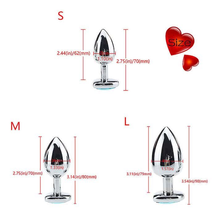 3pcs Diamond Butt Plug Anal Plug (Heart Shape) - Image 33