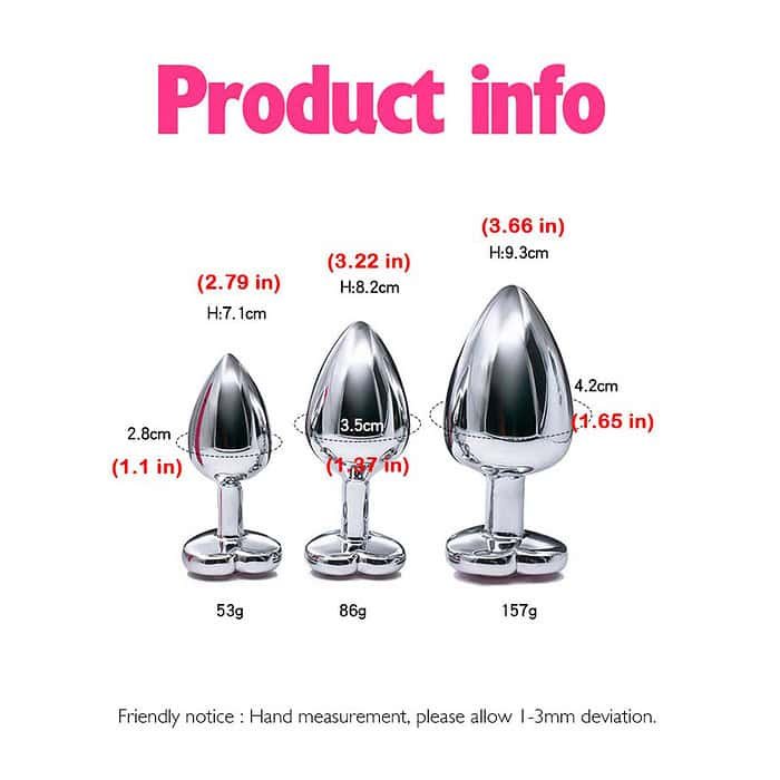 3pcs Diamond Butt Plug Anal Plug (Heart Shape) - Image 37