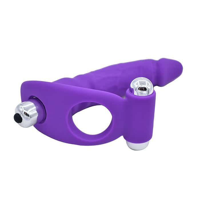 Vibrating Rabbit Cock Ring Double Penetration Dildos - Image 6