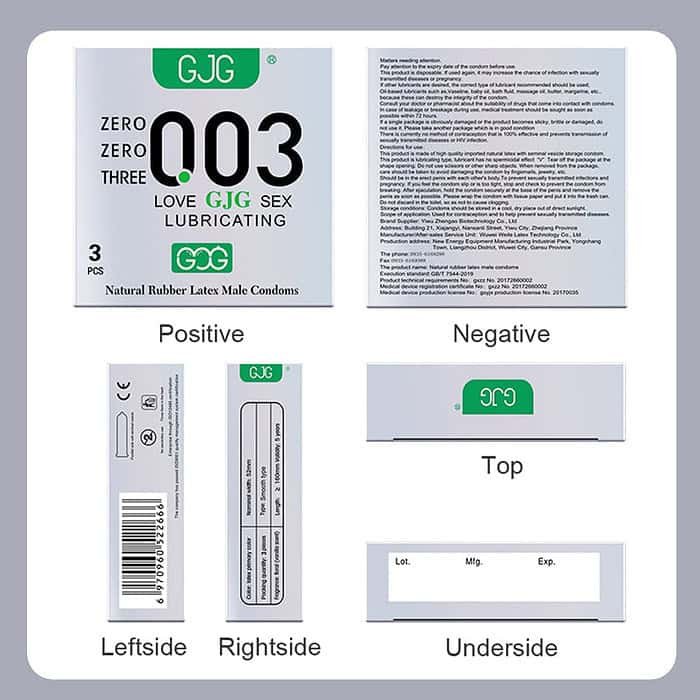 GJG 003 Series Ultra-Thin Zero Distance Natural Latex Rubber Condoms Silver 3PCS - Image 8